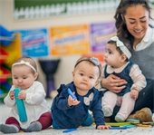Kids playing at a child care center