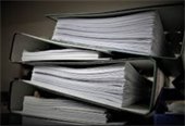 A stack of Binders