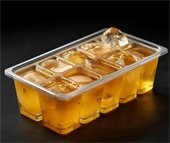 Ice cube tray with soup in it 
