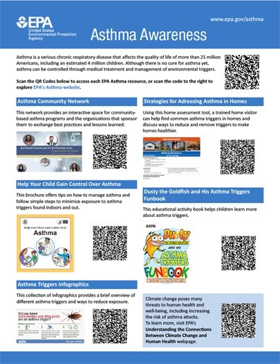 Image of EPA flyer - Asthma Awareness one pager