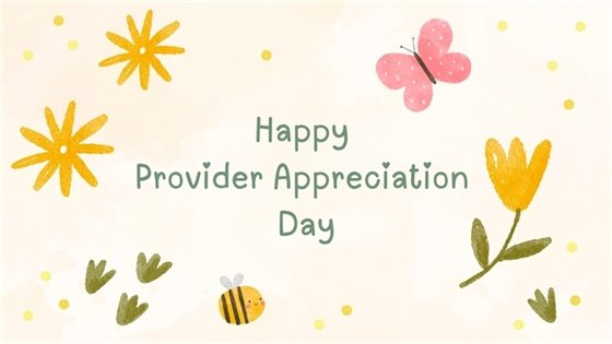 Happy Provider Appreciation Day with butterflies and flowers