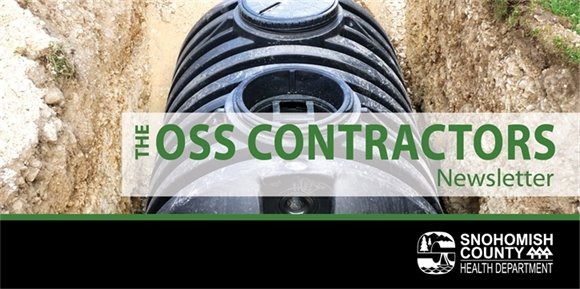 OSS contractor newsletter banner image (black septic tank in soil)