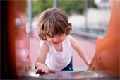 Child on a playground structure