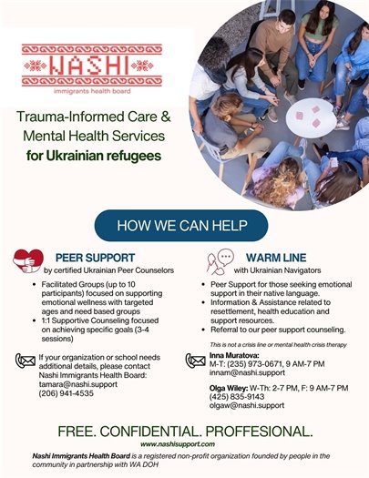 NASHI Trauma-Informed Care and Mental Health Services for Ukrainian refugees
