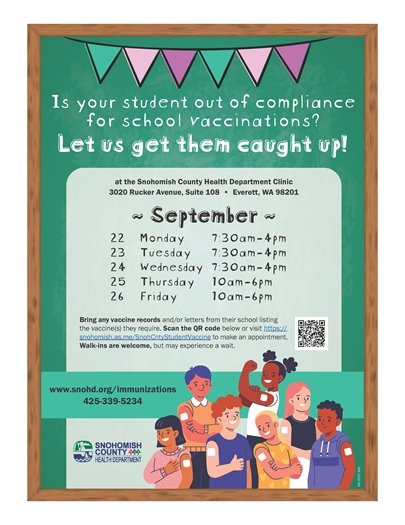 September 2025 Vaccine Clinic Hours