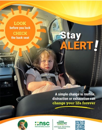 Picture of a child in a car seat and an image of the sun