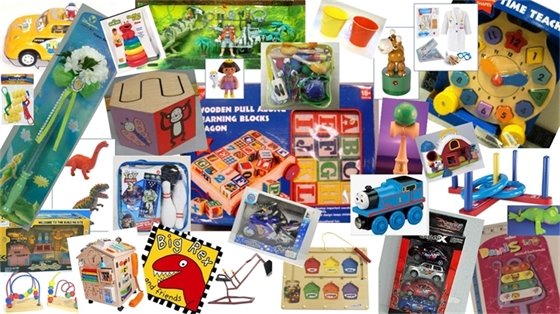 Compilation of many recalled toys