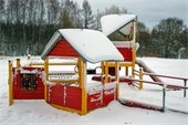 Playground with snow