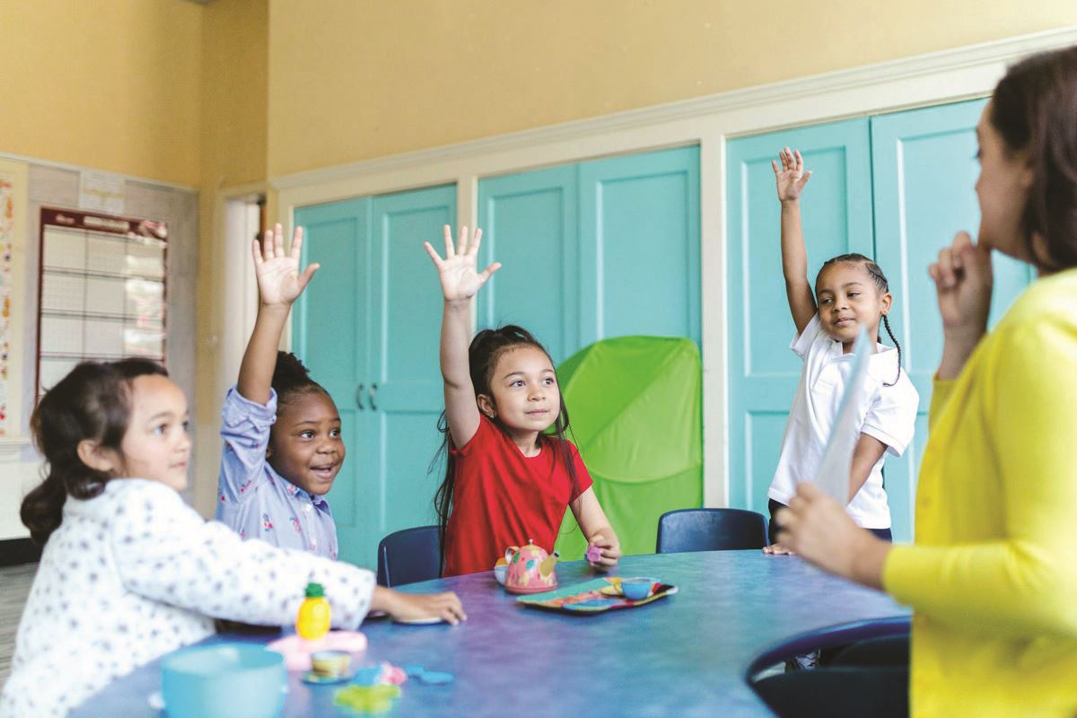 Kids in classroom for back to school